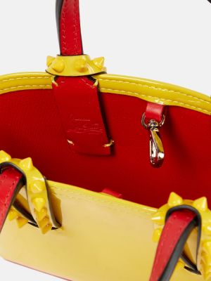 Δερμάτινη τσάντα shopper από λουστρίνι Christian Louboutin κίτρινο