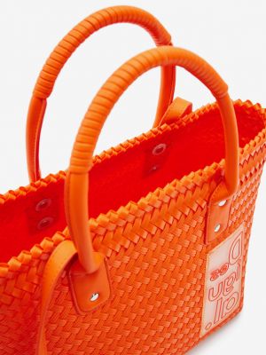 Плетени плетени чанта Desigual оранжево