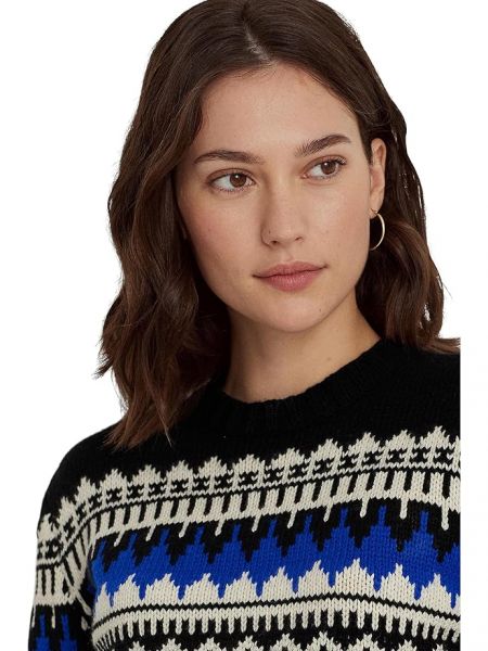 Шерстяной свитер со звездочками Lauren Ralph Lauren черный