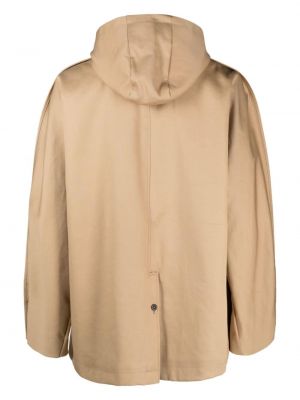Płaszcz bawełniany z kapturem Thom Browne brązowy