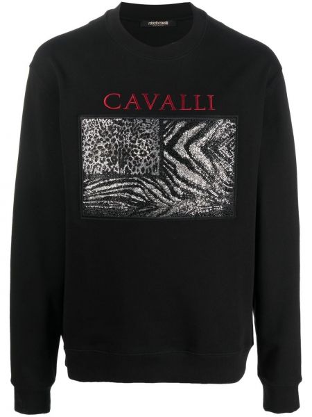 Bluza z nadrukiem Roberto Cavalli czarna