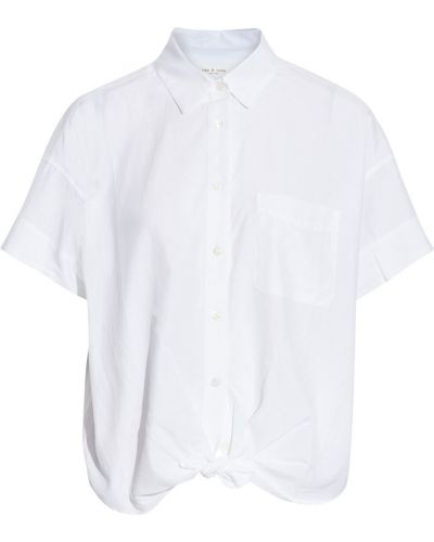 Biała koszula bawełniana Rag & Bone, biały