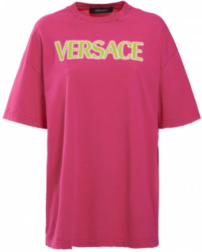 Pamut retro póló nyomtatás Versace - fuksziaszínű