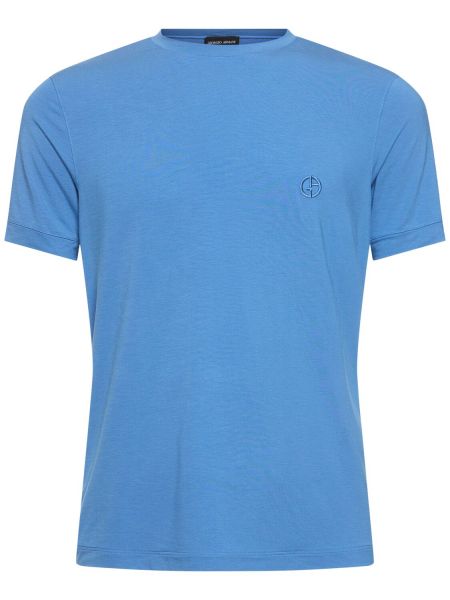 Camiseta de viscosa de tela jersey Giorgio Armani