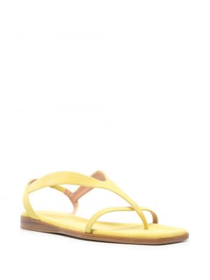 Semišové sandály bez podpatku s otevřenou patou Fabiana Filippi žluté