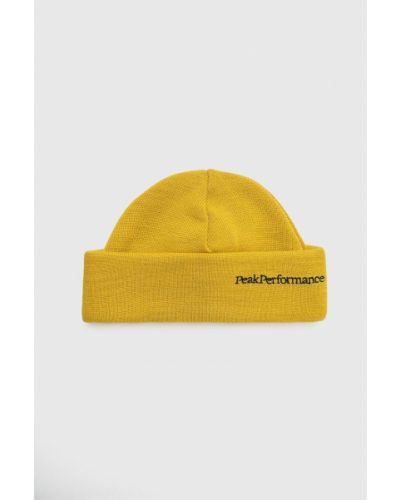 Вълнена шапка Peak Performance жълто