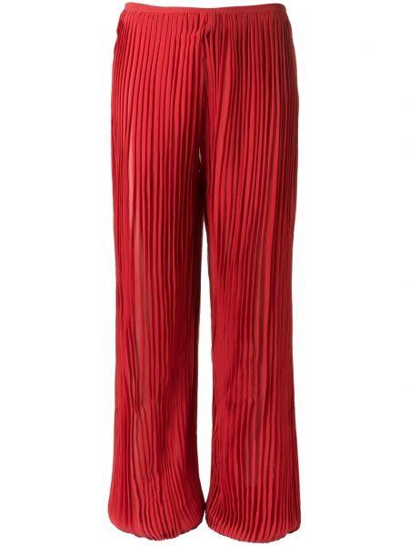 Jedwabne spodnie z wysoką talią Amir Slama czerwone