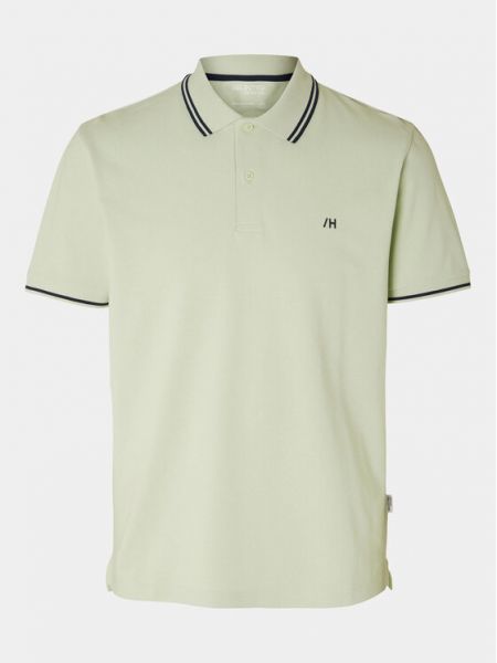 Tricou polo Selected Homme verde