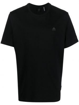 T-shirt en coton à imprimé Moose Knuckles noir