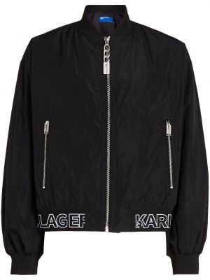 Veste en jean à imprimé Karl Lagerfeld Jeans noir