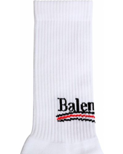 Памучни чорапи Balenciaga бяло