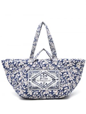 Καπιτονέ φλοράλ τσάντα shopper με σχέδιο Polo Ralph Lauren