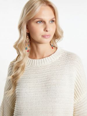 Памучен пуловер Izia бяло