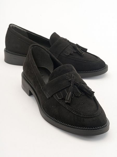 Semišové loafersy Luvishoes čierna
