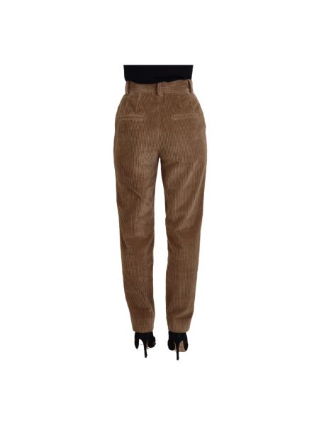 Pantalones de pana slim fit de algodón Dolce & Gabbana marrón
