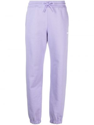 Bavlněné sportovní kalhoty s potiskem Msgm fialové