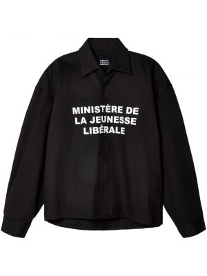 Kokvilnas krekls ar apdruku Liberal Youth Ministry melns