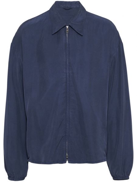 Veste longue en soie Prada bleu