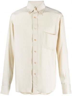 Bodkovaná saténová košeľa s potlačou Tom Ford