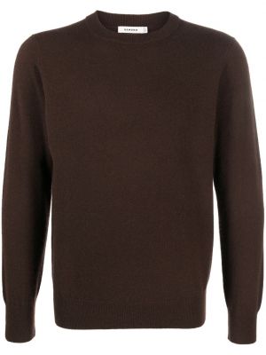 Sweter z okrągłym dekoltem Sandro brązowy