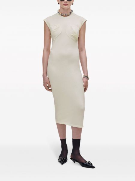 Midi šaty bez rukávů Marc Jacobs bílé