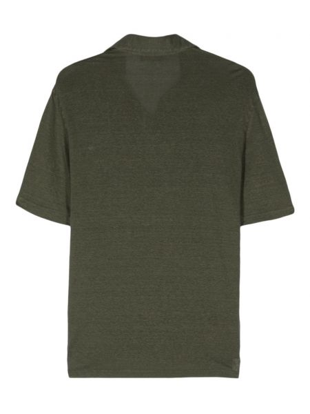 Lininis polo marškinėliai Dell'oglio žalia