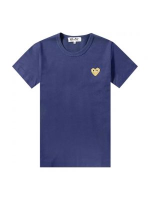 Базовая футболка с сердечками Comme Des Garçons синяя