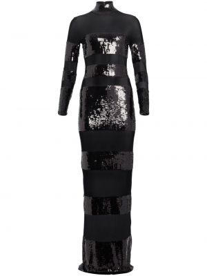 Прозрачна вечерна рокля с пайети Retrofete черно