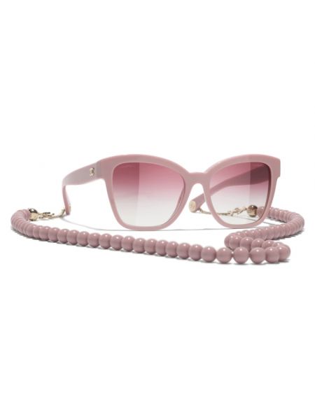 Różowe okulary przeciwsłoneczne Chanel