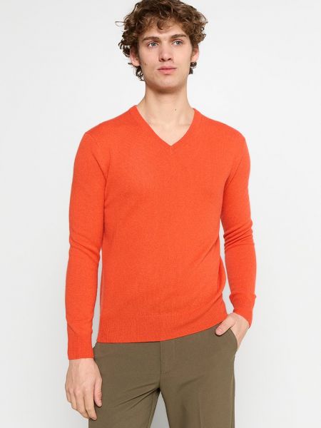 Sweter Authentic Cashmere pomarańczowy