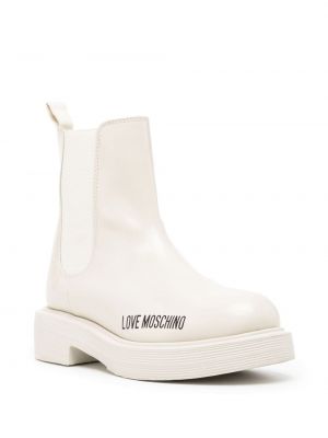 Kotníkové boty s potiskem Love Moschino bílé