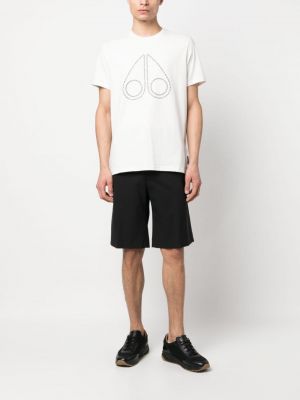 T-shirt à imprimé en jersey Moose Knuckles blanc