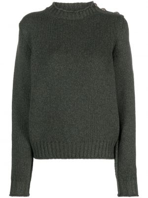 Kašmira džemperis ar pogām Barrie zaļš