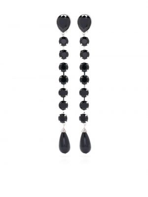 Σκουλαρίκια με πετραδάκια Alessandra Rich μαύρο