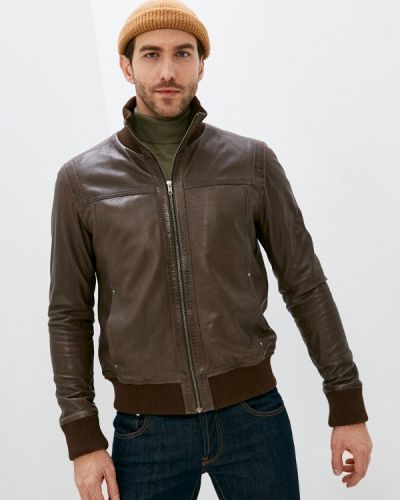 Кожаная куртка Serge Pariente коричневая