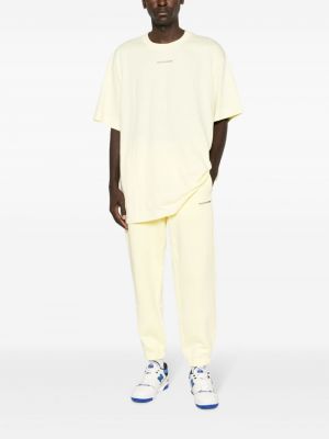 Pantalon de joggings en coton couleur unie Monochrome jaune