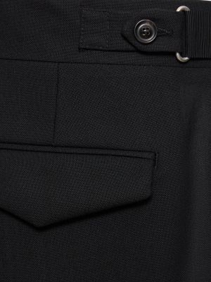 Vilnonės „cargo“ stiliaus kelnės Lardini juoda