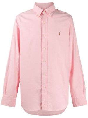 Péřová košile s výšivkou Polo Ralph Lauren růžová