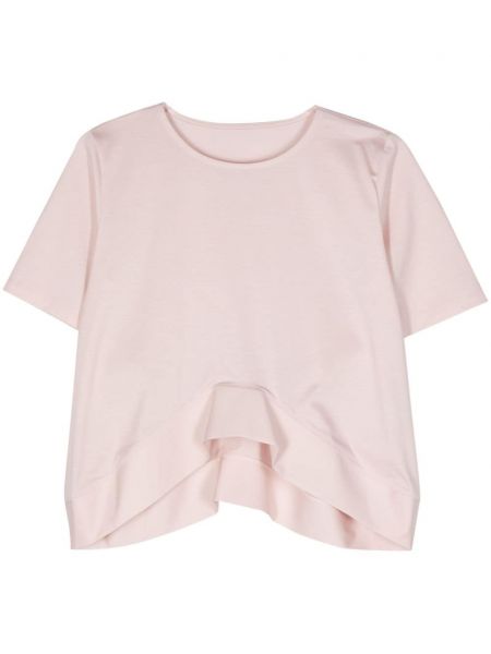 Asimetrisks kokvilnas t-krekls džersija Issey Miyake rozā