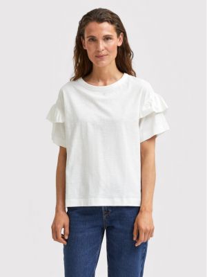 Μελανζέ μπλούζα Selected Femme λευκό