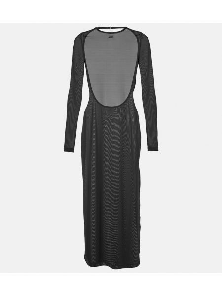 Μίντι φόρεμα από ζέρσεϋ Courreges μαύρο
