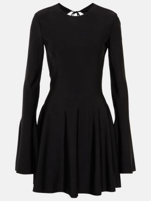 Платье мини с вырезом на спине из крепа Saint Laurent черное