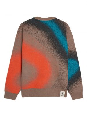 Raštuotas džemperis su gobtuvu su abstrakčiu raštu Adidas ruda