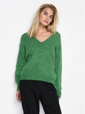 Relaxed пуловер Kaffe зелено