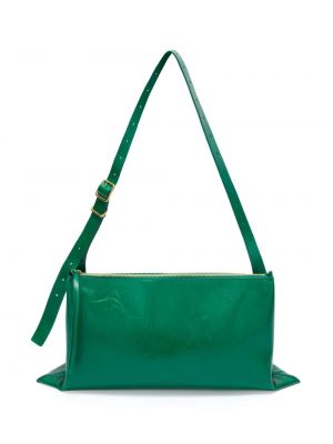 Кожени чанта за ръка Jil Sander зелено