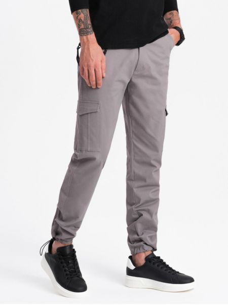 Карго панталони с джобове Ombre сиво