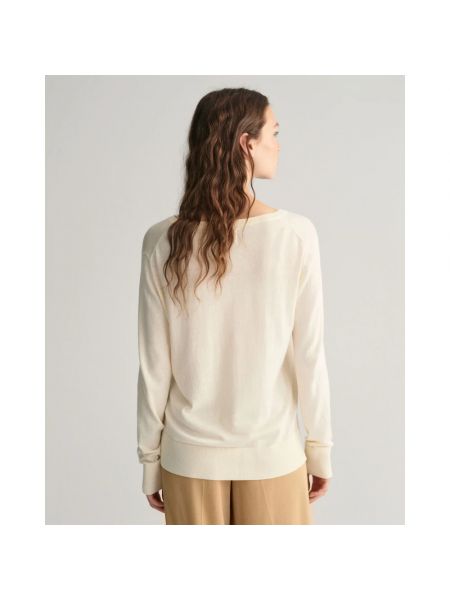 Jersey de algodón de tela jersey de modal Gant beige