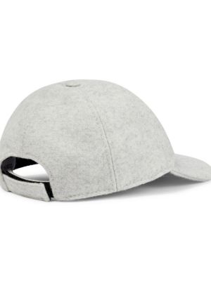 Cappello con visiera di lana di feltro a righe tigrate Maison Michel grigio