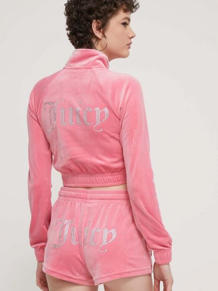 Bluză din velur Juicy Couture roz