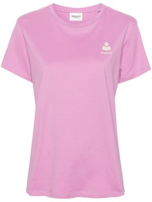 Kokvilnas t-krekls Marant Etoile rozā